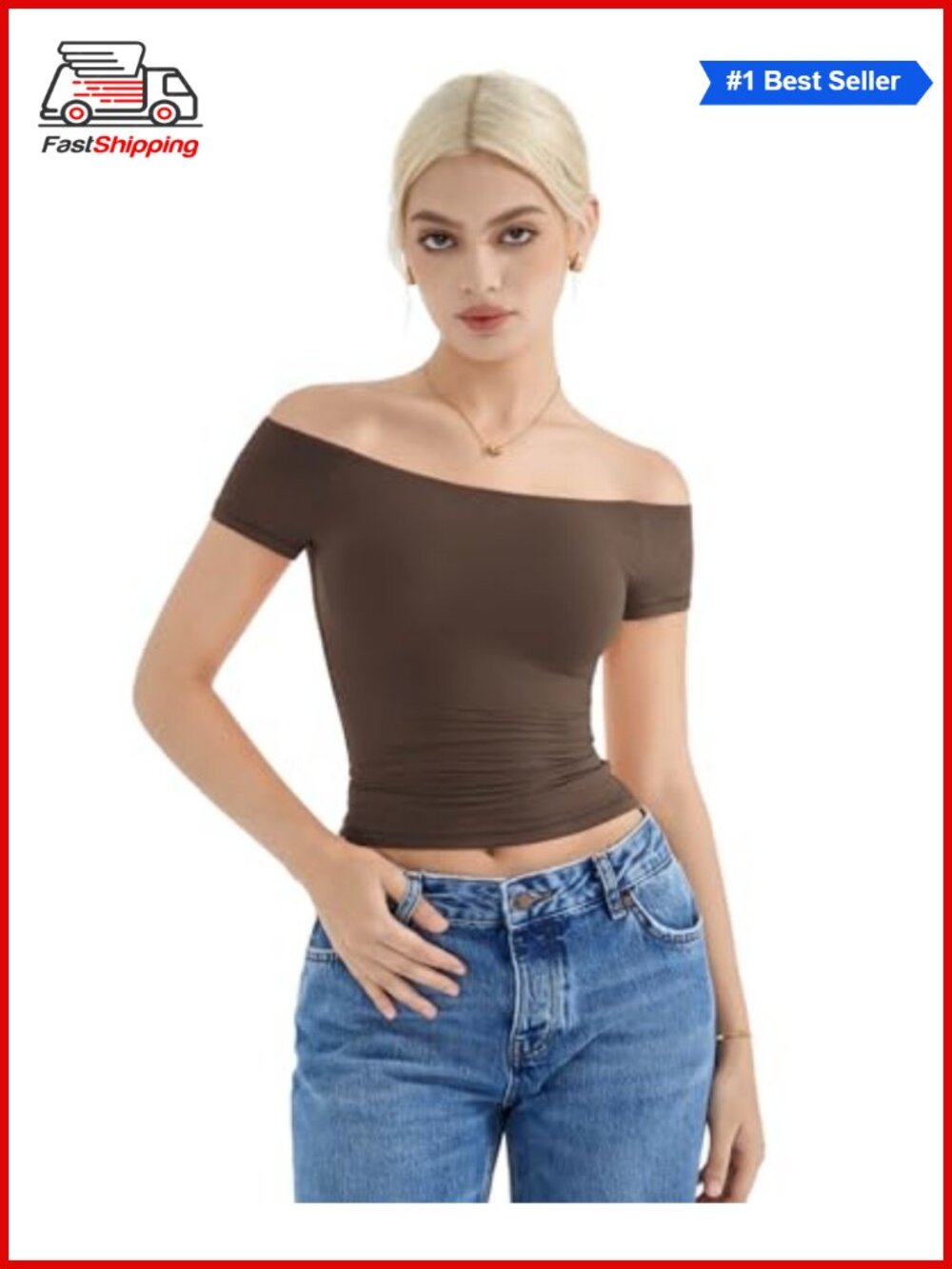 Off Shoulder Fitted Top Double Lined Slim Fit Y2K Going Out